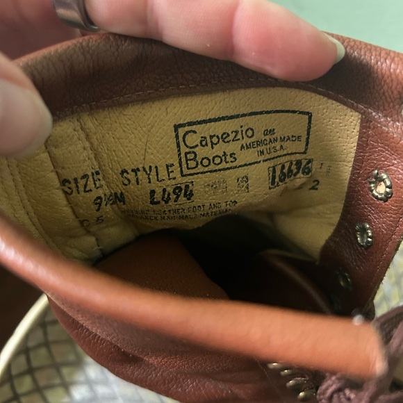 Women's Brown Leather Lace-Up Boots - Picture 6 of 8